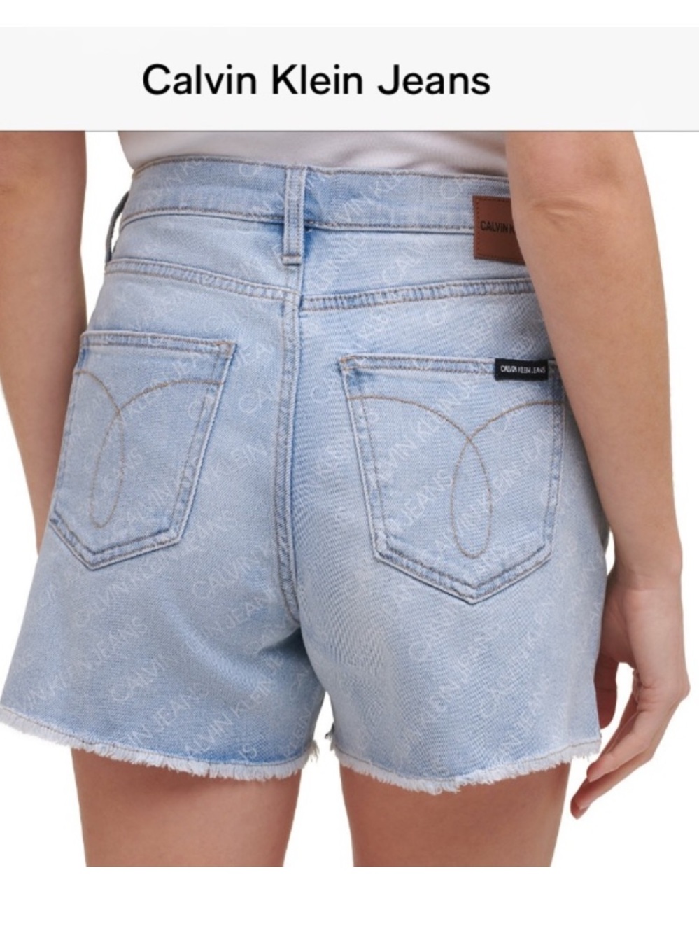 Calvin Klein Jeans Light Wash Denim Cutoff Shorts